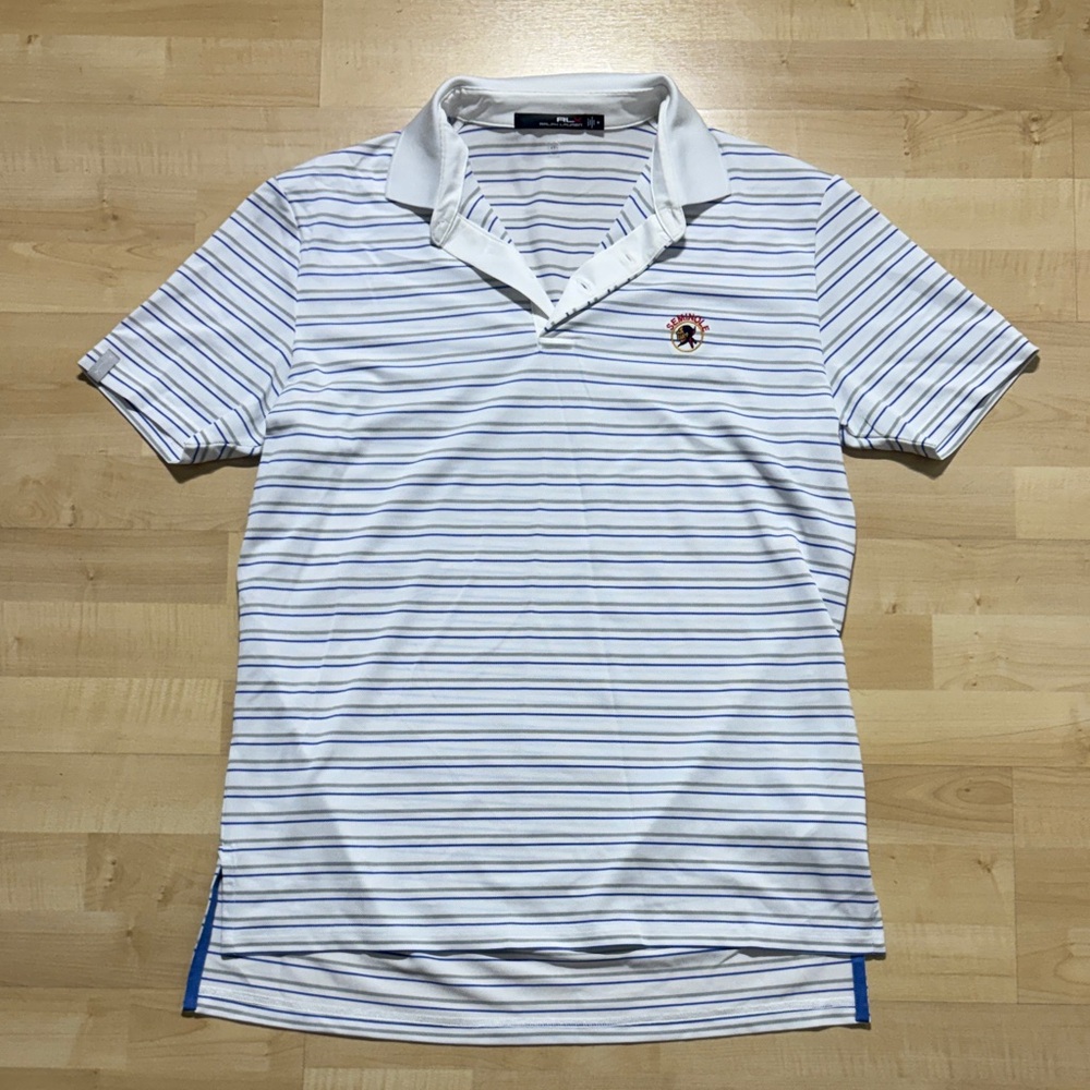 Ralph Lauren White Polo with Light Blue Stripes